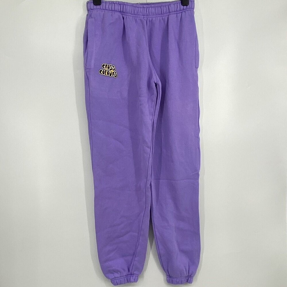 Cross Colours Sweatpants Purple Black Lives are Loved Joggers Size XS NWT